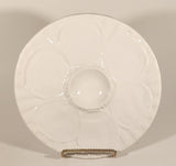 Vintage Calif USA 6/6 Flower Pattern White 10" Ceramic Oyster Serving Platter Plate Dish