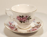 Vintage Queen Anne Pink Roses Flowers Tea Cup & Saucer Set