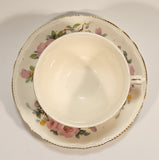 Vintage Sovereign Potteries & Earthenware Made in Canada Pink Flowers Gold Trim Tea Cup & Saucer Set