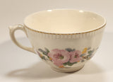 Vintage Sovereign Potteries & Earthenware Made in Canada Pink Flowers Gold Trim Tea Cup & Saucer Set