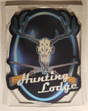 Hunting Lodge Crossed Rifles and Deer Skull Blue 3D 2Way Lenticular Neon Look 12 3/4" x 16 1/2" Wood Sign New in Package