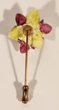 Vintage Dark Pink and White Flowers Floral Bone China Stick Pin
