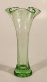 Vintage 1930s Ruffled Edge Lime Green Depression Glass Vase