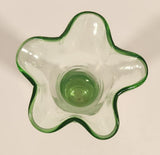 Vintage 1930s Ruffled Edge Lime Green Depression Glass Vase