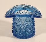 Vintage Fenton Daisy & Button Blue Glass Top Hat Vase