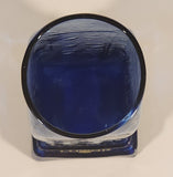 Luxor Hotel Casino Las Vegas Embossed Hieroglyphs Pillars Cobalt Blue 9" Glass Cup
