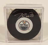 Taylor Hall Autographed NHL Edmonton Oilers Ice Hockey Puck with COA in Display Case