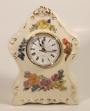 2002 Avon Romantic Flowers Design 7 1/2" Porcelain Ceramic Desk Clock