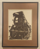 Vintage CNR Canadian National Railway 6015 Steam Engine Train Locomotive Framed Enlarged Black and White Photograph