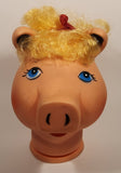 Pig Piggy Head with Blonde Hair and Blue Eyes Doll Craft Head