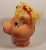 Pig Piggy Head with Blonde Hair and Blue Eyes Doll Craft Head
