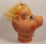 Pig Piggy Head with Blonde Hair and Blue Eyes Doll Craft Head