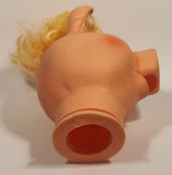 Pig Piggy Head with Blonde Hair and Blue Eyes Doll Craft Head