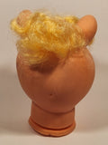 Pig Piggy Head with Blonde Hair and Blue Eyes Doll Craft Head