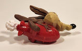 2020 McDonald's Looney Tunes Wile E Coyote Riding A Rocket 4 1/4" Long Plastic Toy Figure