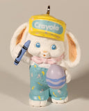 1992 Hallmark Keepsake Crayola Easter Bunny 2" PVC Figure Hanging Ornament