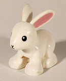 Lego Duplo Style White Bunny Rabbit 1 3/4" Plastic Toy Figure