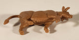 Brown Bull Cow 2 1/4" Plastic Toy Figure