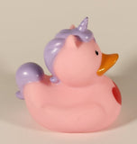 Pink Unicorn with Purple Hair and Red Heart 3 3/4" Rubber Duck Toy