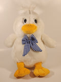 White Duck with Blue Plaid Bow Tie 12" Toy Stuffed Plush