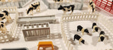 ERTL Farm Yard Play Set Mixed Lot of Fencing Horses Cows Chickens Farmer Troughs Toy Figures and Accessories