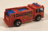 1982 Hot Wheels Fire Eater Red Fire Truck Die Cast Toy Car Vehicle - BW - Blue Lights