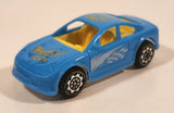 Unknown Brand Yellow Checker Design Blue Plastic Die Cast Toy Car Vehicle