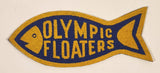 Vintage Olympic Floaters Fish Shaped Swimming Badge Felt Fabric Patch