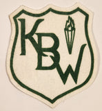 KBW White and Green Crest Felt Fabric Patch