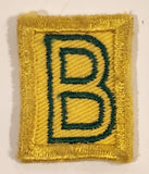Green Letter B on Yellow Embroidered Fabric Patch