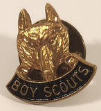 Vintage Scouts Canada Boy Scouts Wolf Cubs Gold Tone Blue Enamel Metal Lapel Pin