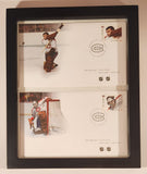 2015 Canada Post Day of Issue NHL Goalies Ken Dryden and Gump Worsley Montreal Canadiens Stamp / Envelope Framed