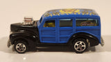2003 Hot Wheels Wild Wave '40s Woody Black and Blue Die Cast Toy Car Vehicle