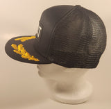 Vintage 1980s International Insignia SWAT Black Snapback Mesh Trucker Cap Hat