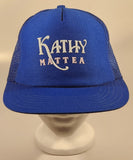 Vintage Kathy Mattea Country Singer Blue Snapback Mesh Trucker Cap Hat