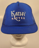 Vintage Kathy Mattea Country Singer Blue Snapback Mesh Trucker Cap Hat