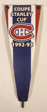 NHL Montreal Canadian Coupe Stanley Cup 1992-93 Plastic 6 1/2" Plastic Triangle Banner Toy