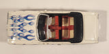 2004 New Ray 1979 Oldsmobile Cutlass 4-4-2 Convertible White with Blue Flames 1/43 Scale Die Cast Toy Car Vehicle