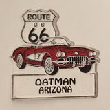 Oatman Arizona U.S. Route 66 Red Corvette 2 1/4" x 2 1/4" Rubber Fridge Magnet