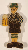 Oktoberfest Bavarian German Man Holding Beer Stein 1 1/8" x 2 1/4" Enamel Metal Fridge Magnet