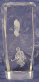 NHL Montreal Canadiens Logo and Player Laser Etched 4 3/4" Clear Glass Paper Weight