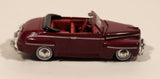 CMW Mini Metals HO Scale 1948 Ford Convertible Ruby Red Die Cast Toy Car Vehicle with Opening Hood