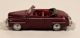 CMW Mini Metals HO Scale 1948 Ford Convertible Ruby Red Die Cast Toy Car Vehicle with Opening Hood