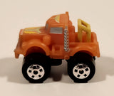 1987 Road Champs Semi Truck Orange Micro Mini Die Cast Toy Car Vehicle