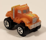 1987 Road Champs Semi Truck Orange Micro Mini Die Cast Toy Car Vehicle