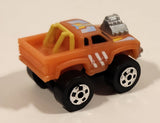 1987 Road Champs Datsun Dragster Pickup Truck Orange Micro Mini Die Cast Toy Car Vehicle