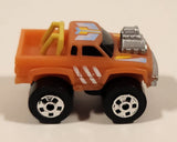 1987 Road Champs Datsun Dragster Pickup Truck Orange Micro Mini Die Cast Toy Car Vehicle