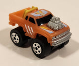 1987 Road Champs Datsun Dragster Pickup Truck Orange Micro Mini Die Cast Toy Car Vehicle