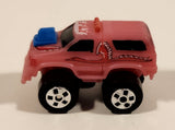 1987 Road Champs Ford Bronco Pink Micro Mini Die Cast Toy Car Vehicle