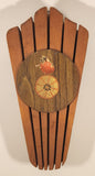 Vintage Mid Century Wooden Knife Block Wall Hanging